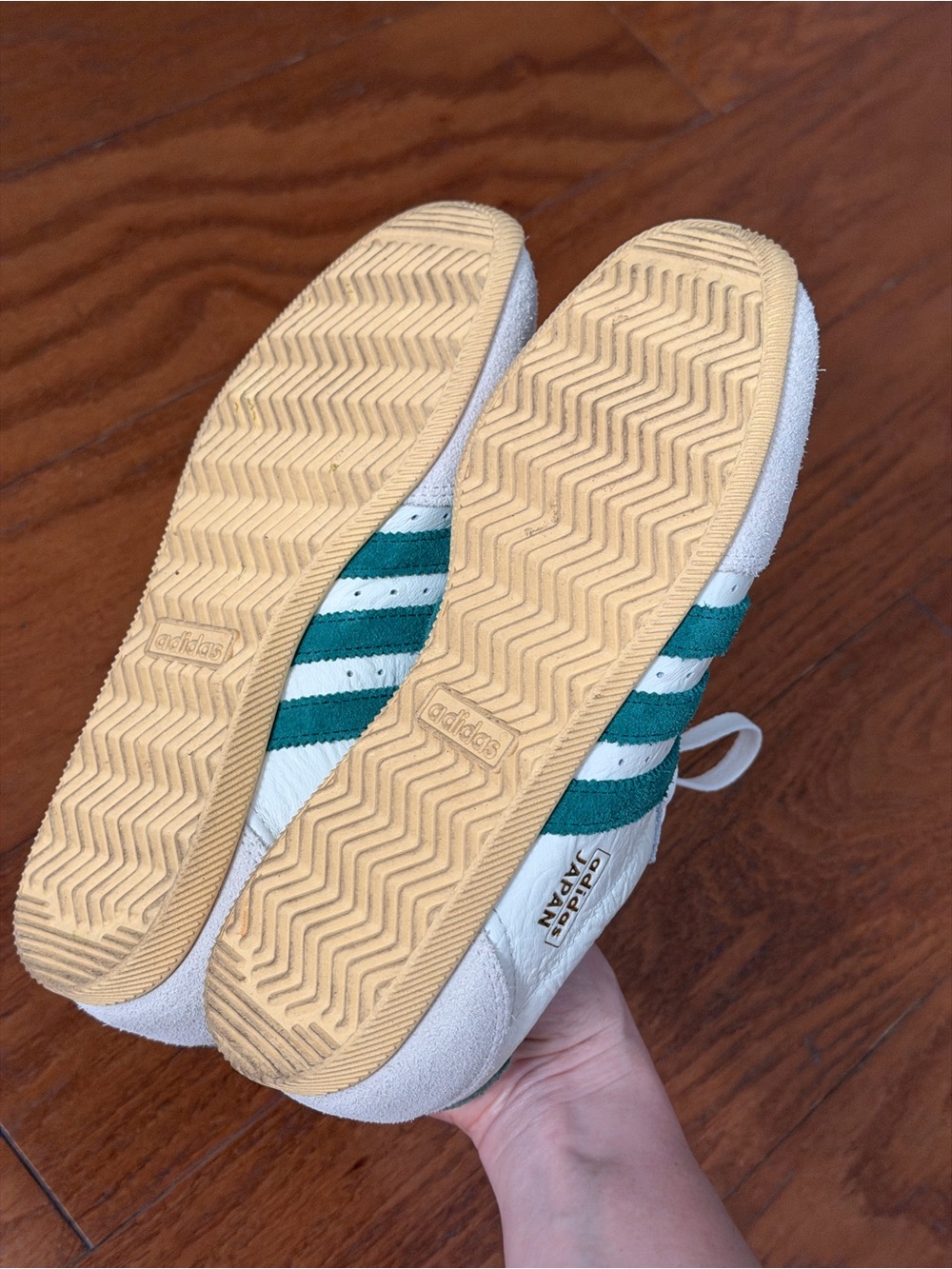 adidas Women’s White & Teal Samba-Inspired Leather Sneakers - Picture 4 of 5